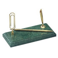 Green Marble Desk Accessory (Memo Clips/Pen Stand)